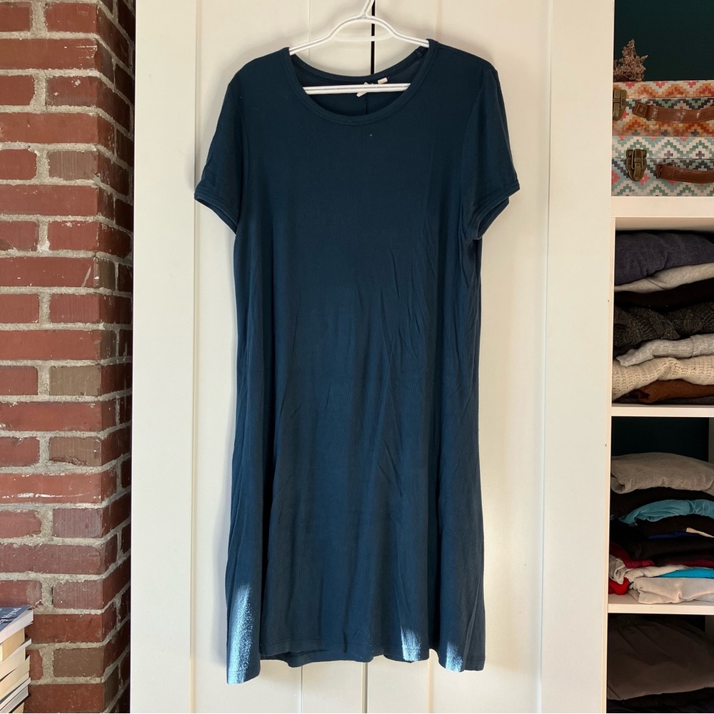 Blue swingy T-shirt dress